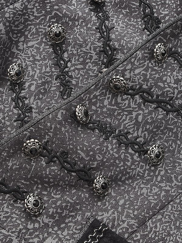 Waistcoat Collar with Lolita Lapel Tail Ouji Silver Black