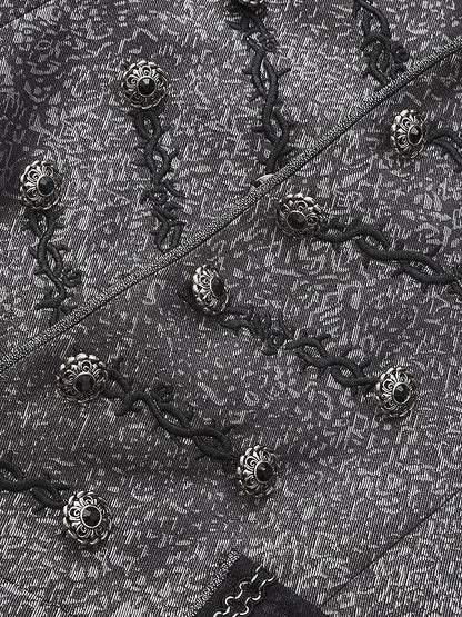 Waistcoat Collar with Lolita Lapel Tail Ouji Silver Black