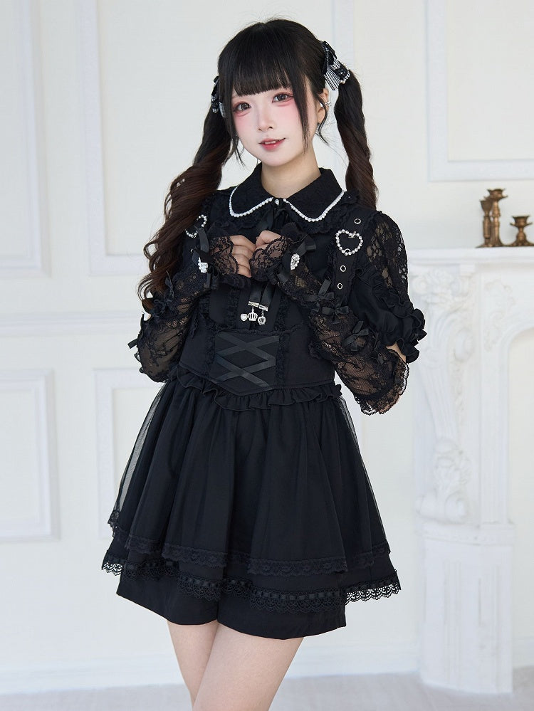 Farben Jirai Bowknot Kei Details 5 Spitzen-Handgelenkmanschetten mit