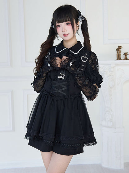 Farben Jirai Bowknot Kei Details 5 Spitzen-Handgelenkmanschetten mit