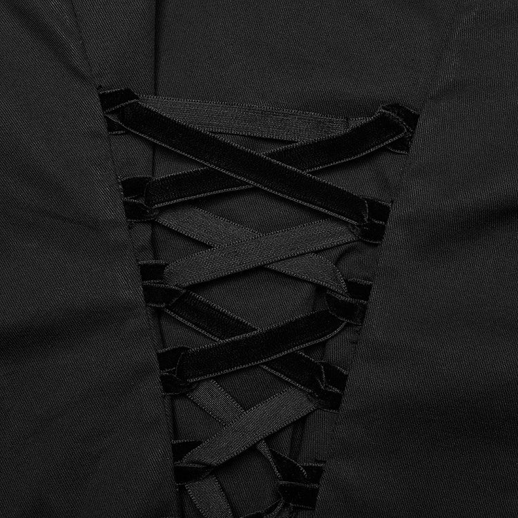 Wide Shirt Shoulder Retro Goth Black