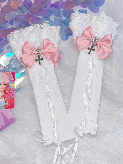 Kei Y2K ディテール クロス ブラック/ホワイト レースアップ チャーム ジライ スリーブ