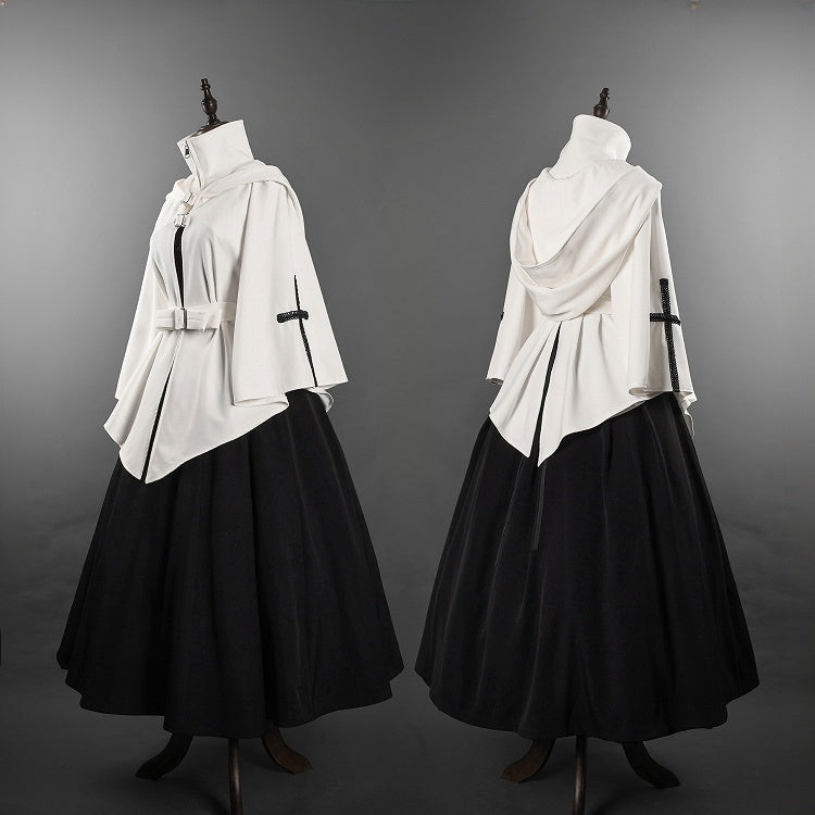 White High Neck Gothic Lolita Sleeveless Cropped Top