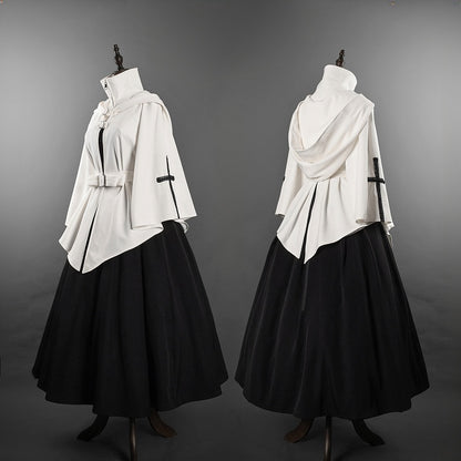 White High Neck Gothic Lolita Sleeveless Cropped Top