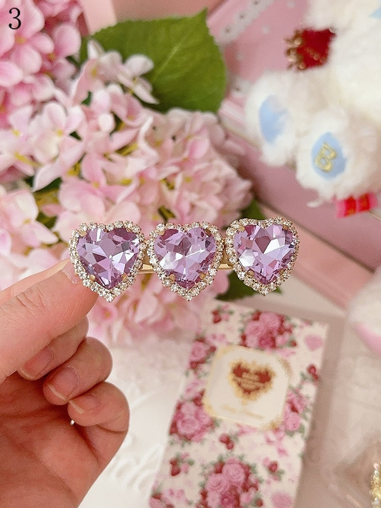 11 Optionen Strass Herz Haarspange