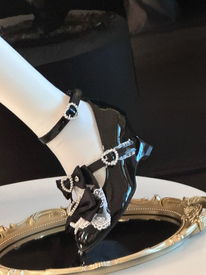 ヒール カットアウト ウェッジ ギャル ブラック ジライ ファッション ジェーンズ メアリー ハート ケイ シューズ