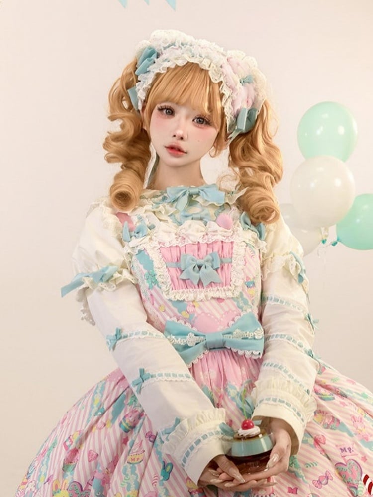 Sweet Hairband and Options Color 3 Bowknots – Bunny with Cute Lolita Accents