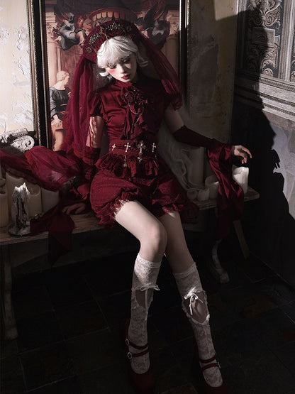 Rote Gothic Lolita Pumphose