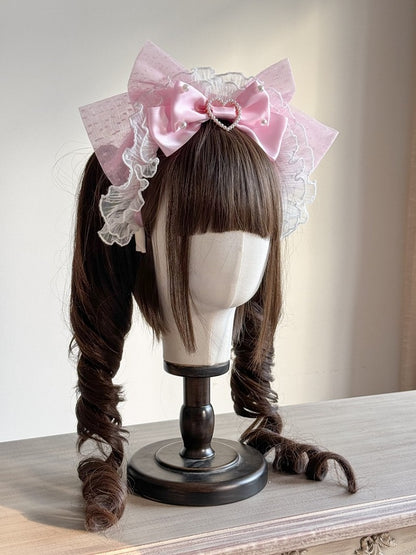 Sweet with Trim Bowknot Options Lolita and – KC Lace Decoration Heart 3 Color