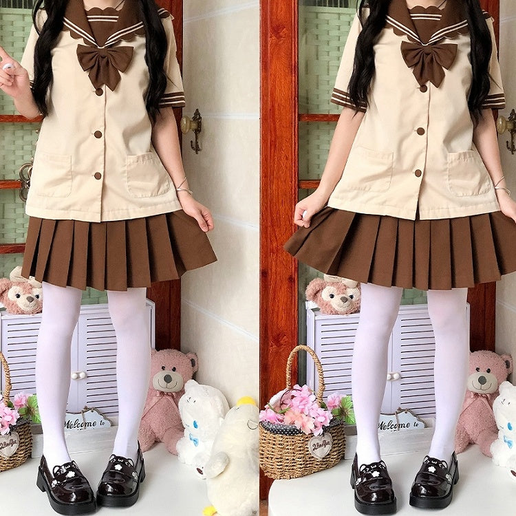 Shoes Slip-On Embroidered Ear Paws Kitty Mid-heel Accents with Brown Polished