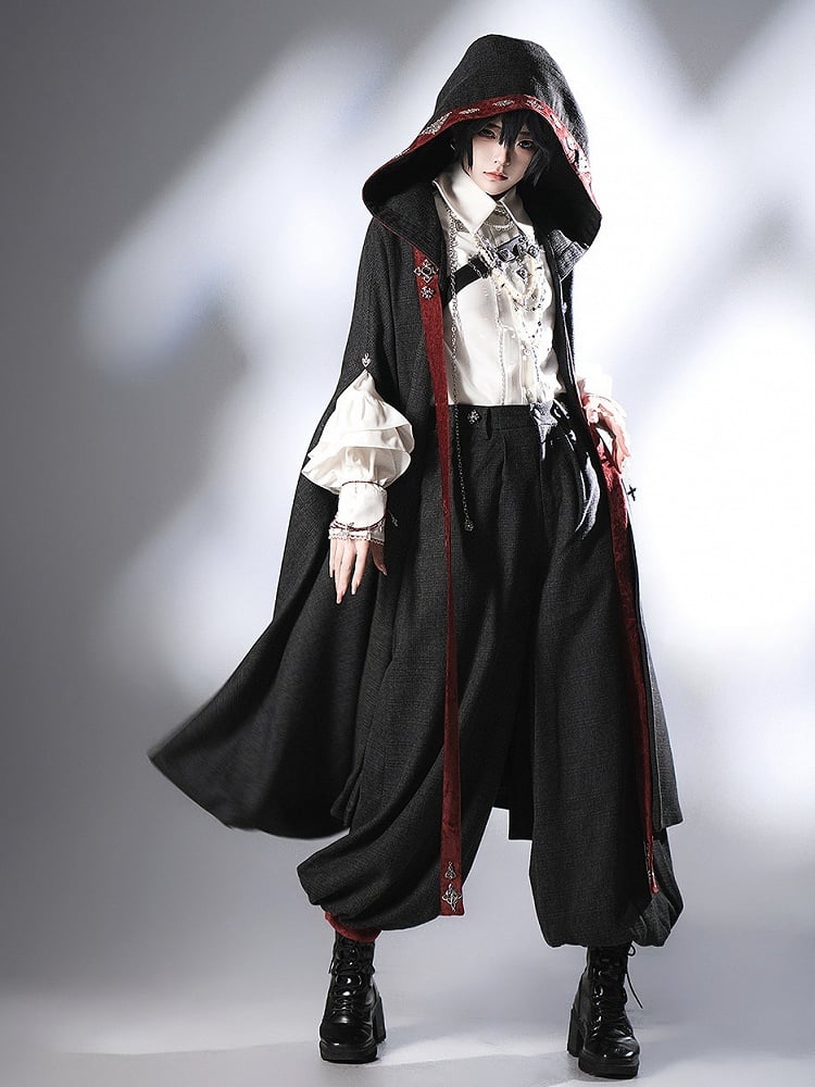 Schwarze Ouji Lolita Knickerbocker mit roten Bündchen