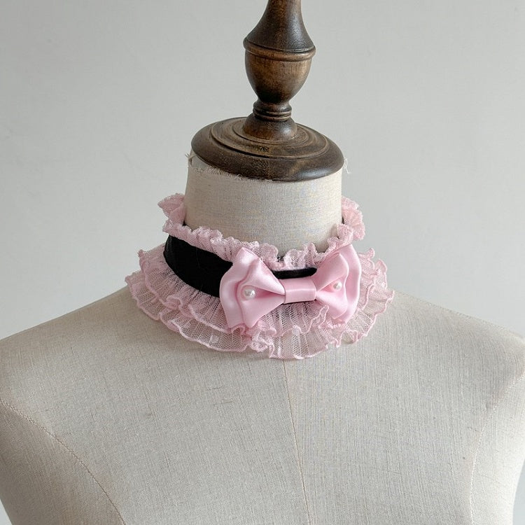 3 Decoration Sweet Bowknot Beads with Lolita Lace and Options – Choker Color