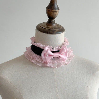 3 Decoration Sweet Bowknot Beads with Lolita Lace and Options – Choker Color