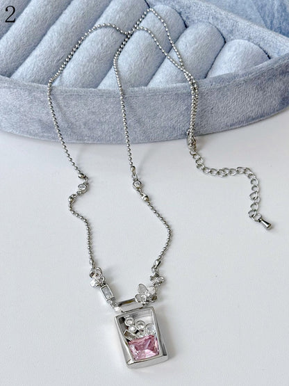 Anhänger Halskette 4 Flasche Optionen Parfüm