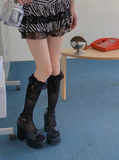 Ruffled (Elegant Style) Stockings Lace 6-Color Sweet