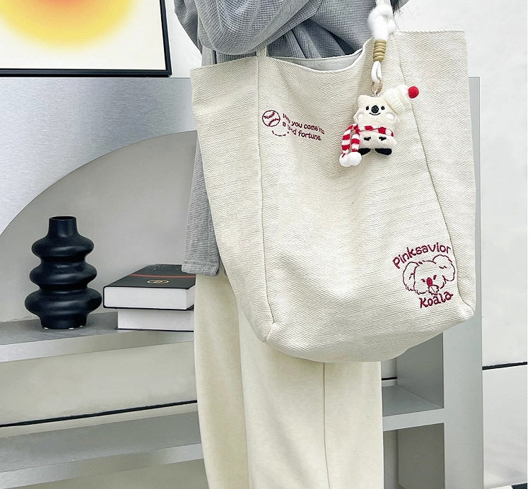 コアラベージュオープントップショルダーバッグ