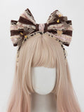 Brown Lolita Plaid Sweet KC Bowknot Big Pink Lace
