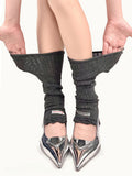 Decorative 5 Breathable Ruffled Patches Warmers with Leg Colors
