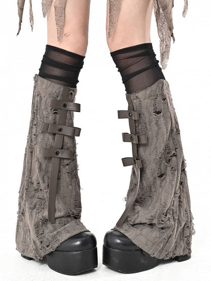 ブラウン ウェイストランド パンク レッグウォーマー