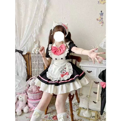 Cat Cafe Maid Sweet Kawaii Lolita OP Dress Plus Size 5XL