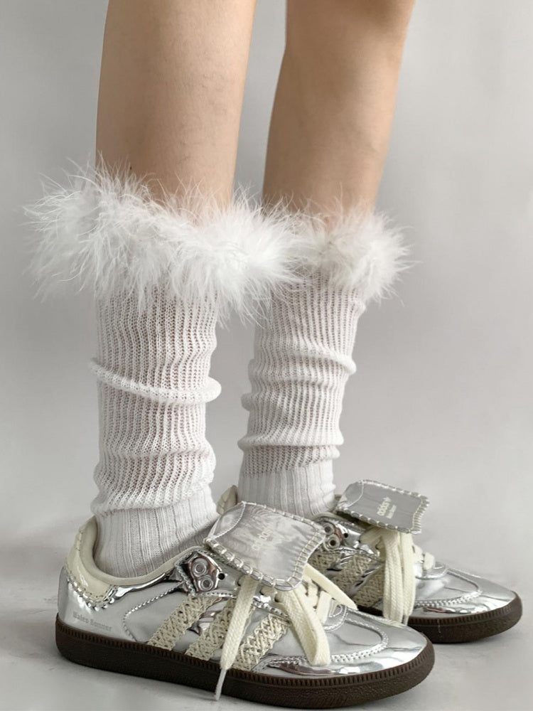 キュートなプラッシュトリムJKストッキング