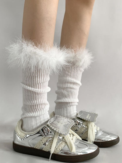 キュートなプラッシュトリムJKストッキング