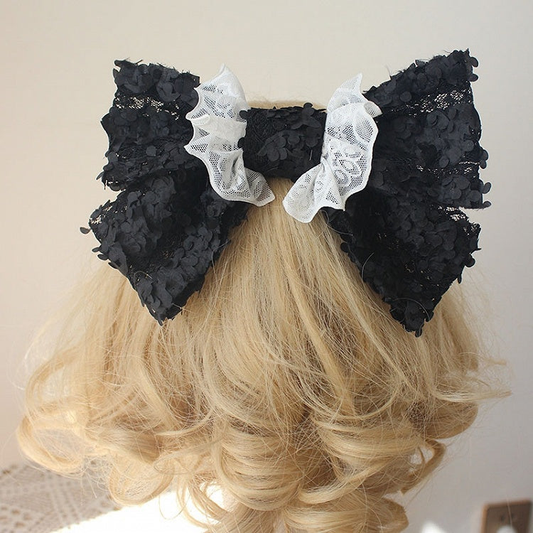 Bowknot Options Hairclip 5 Color Lace Design Trim Petal
