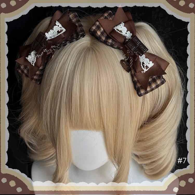 Lolita 12 Mini Hairband Chocolate Hairclip Brown KC Options Element / Bear Ring Hat