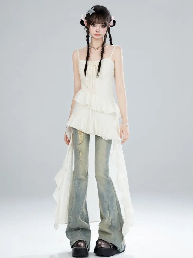 Rock Apricot Kleid Urlaub Sommer High-low