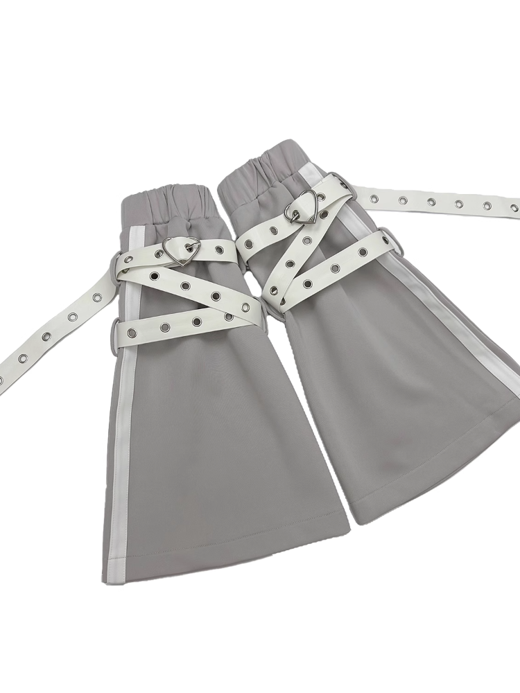 Detachable Gray Jirai Buckle Flared Leg Kei Warmers Strap
