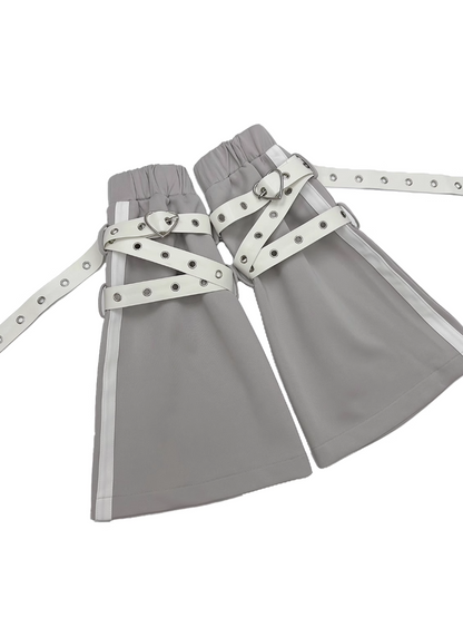Detachable Gray Jirai Buckle Flared Leg Kei Warmers Strap