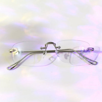 Brille Randlos Silber Cyberpunk
