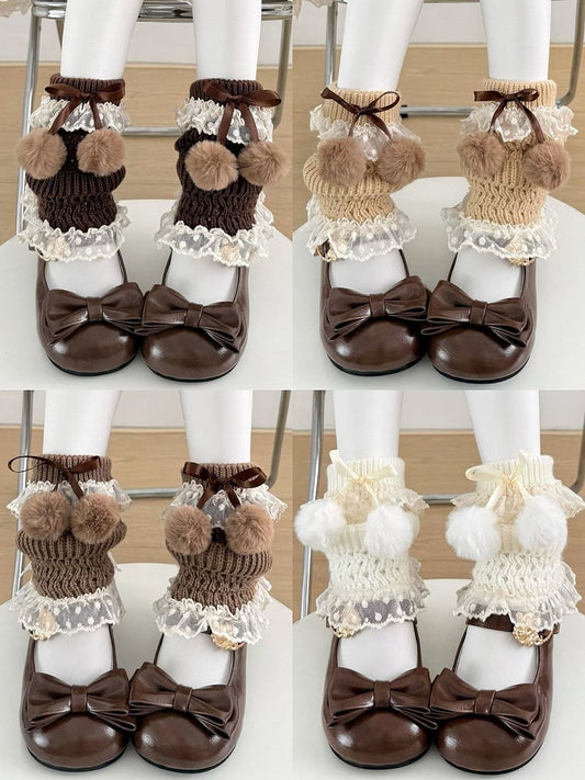 Bow Colors Leg 4 Pompom Lolita - Warmers