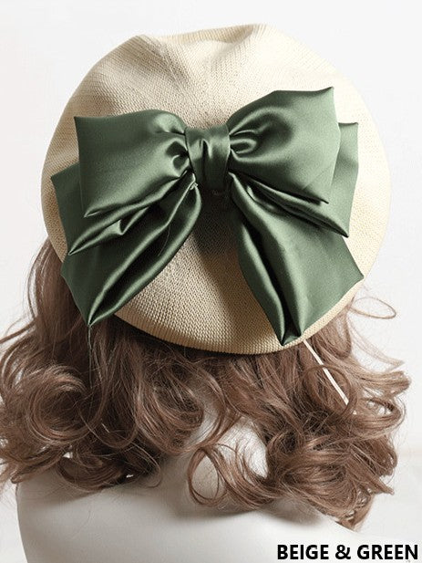 With Bowknot Lolita Color Detachable Options Sweet Beret 18 Large