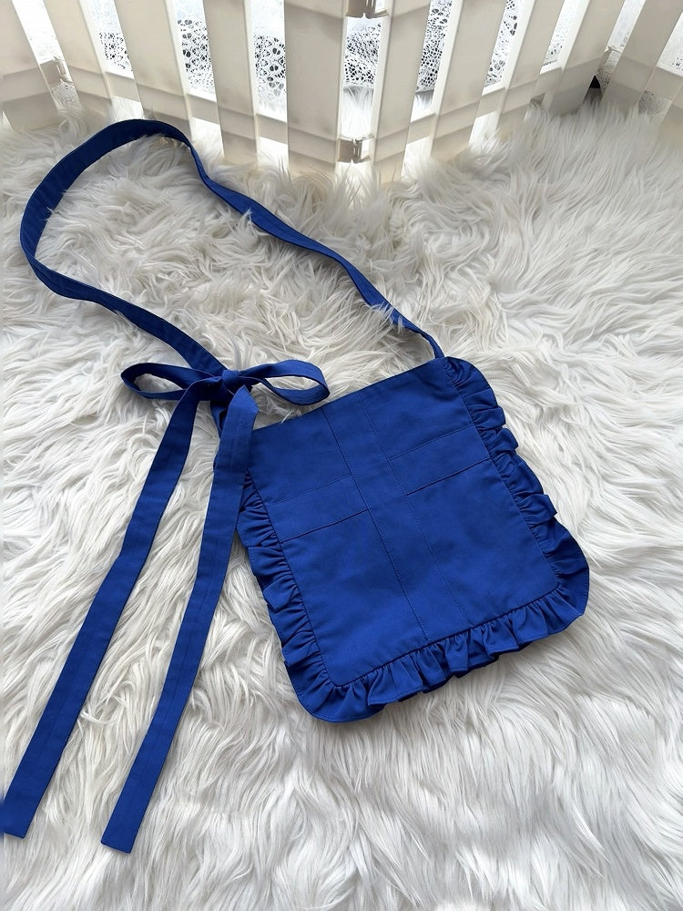 Black / White / Blue / Red Ruffle Crossbody Bag - Blossom Herald