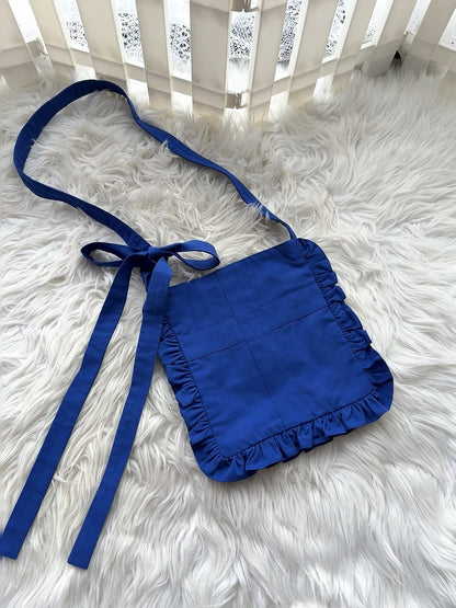 Black / White / Blue / Red Ruffle Crossbody Bag - Blossom Herald