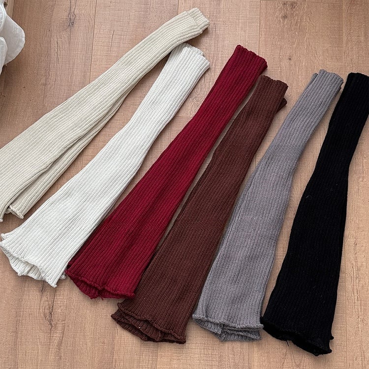 Gestrickte Beinwärmer in Cremeweiß/Aprikose/Rot/Kaffee/Stauviolett/Schwarz