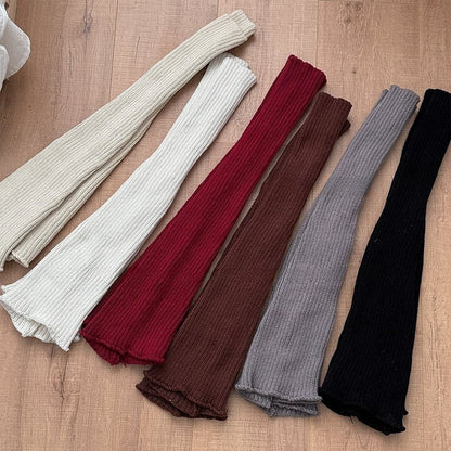 Gestrickte Beinwärmer in Cremeweiß/Aprikose/Rot/Kaffee/Stauviolett/Schwarz