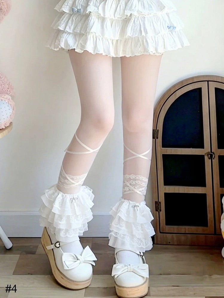 Summer Sheer Leg Warmers with Bow Accents in Four Options - Milkcat Studio