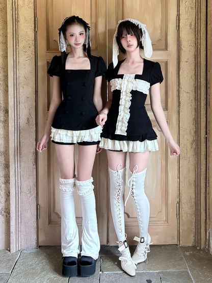 White Lace-Up Stockings - Damn Girl