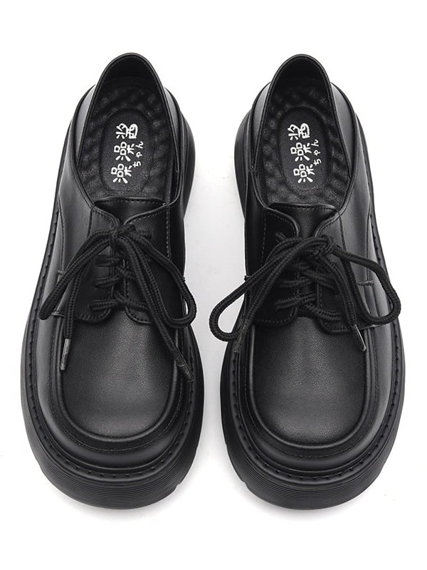 Classic Round Toe Lace-Up School Shoes