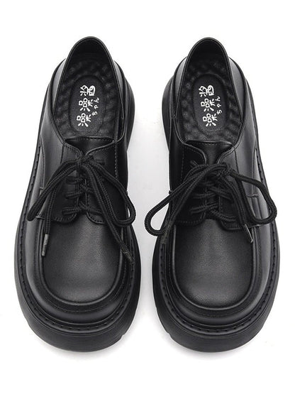 Classic Round Toe Lace-Up School Shoes
