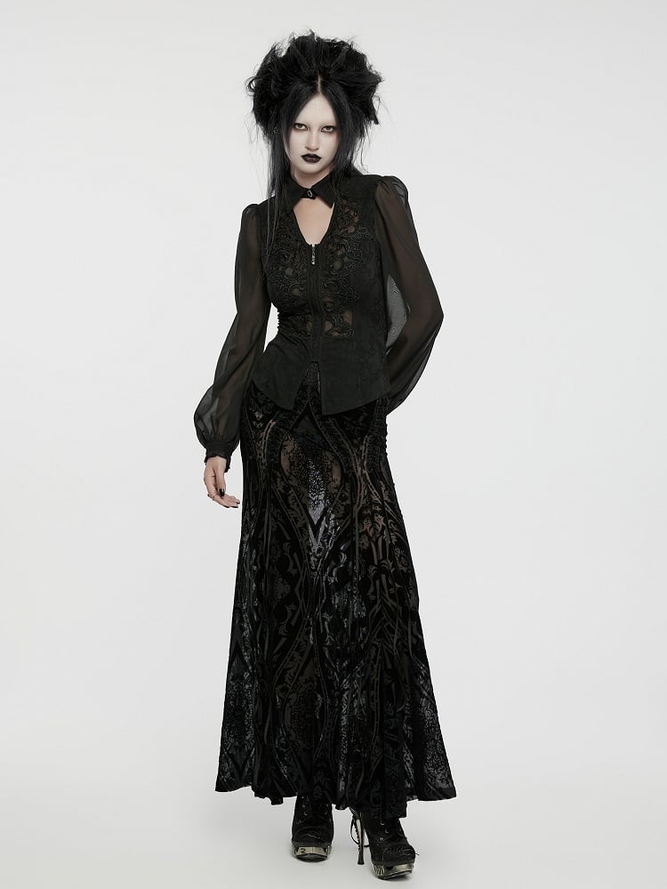Out Hollow Black Shirt
