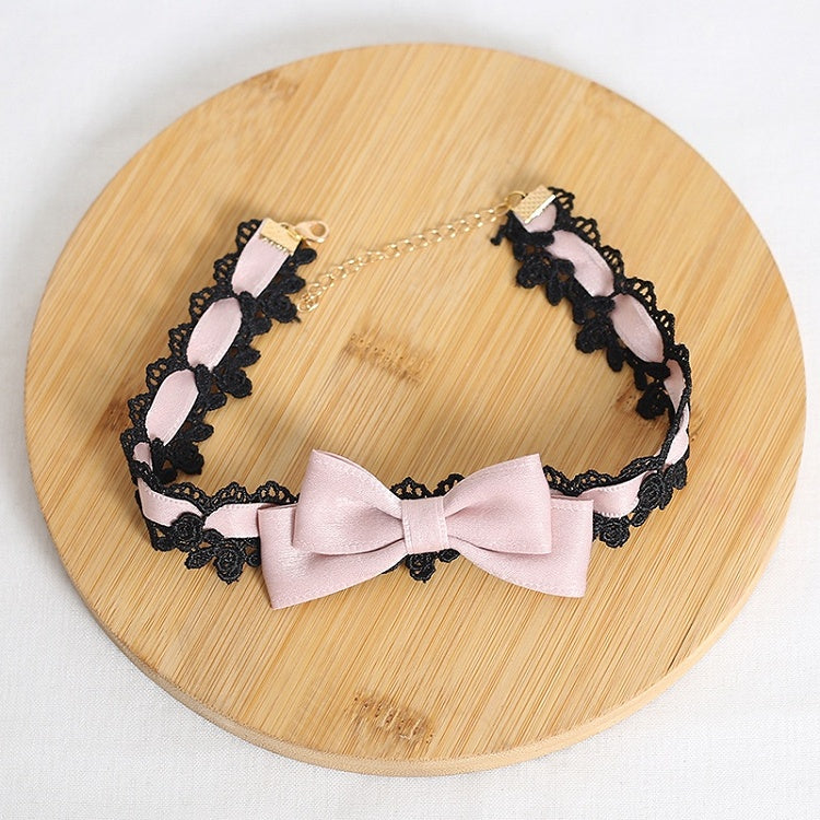 Choker Cute Colors Bowknot Lolita Lace Black 6