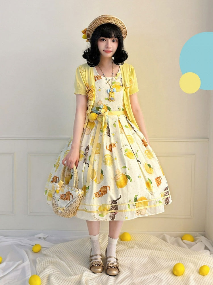 Yellow Short Sleeve Cardigan Jacket - Cutey Mask