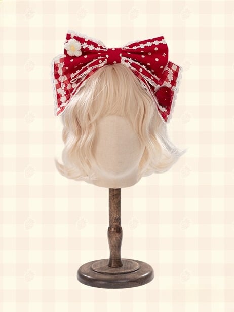 Red/Pink/Black Lolita KC with Strawberry Polka-dot Bow and Accents