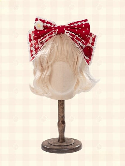 Red/Pink/Black Lolita KC with Strawberry Polka-dot Bow and Accents