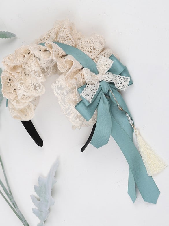 Blue Green/Dusty Tassel Lolita KC Lace Dusty Bowknot