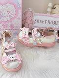 White Bear Sweet Lolita Flat Mary Janes by Blooming Chimes