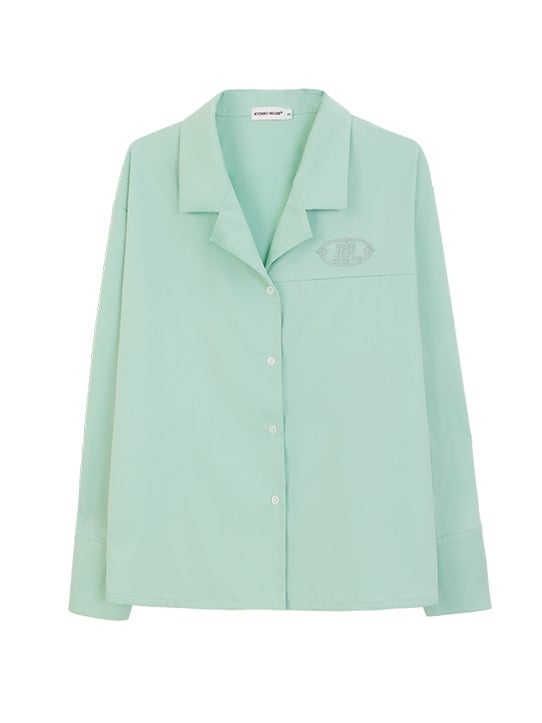 Stil Reverskragen Grün/Rosa/Weiß JK Uniform Shirt Preppy